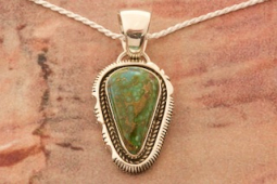 Artie Yellowhorse Genuine Sonoran Gold Turquoise Sterling Silver Pendant